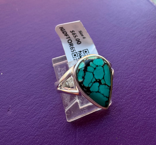 Turquoise .925 Silver Ring Size 6