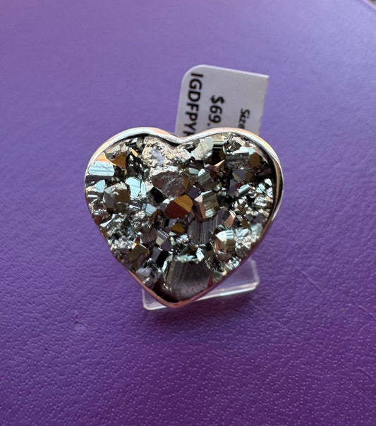 Pyrite .925 Silver Ring Size 9