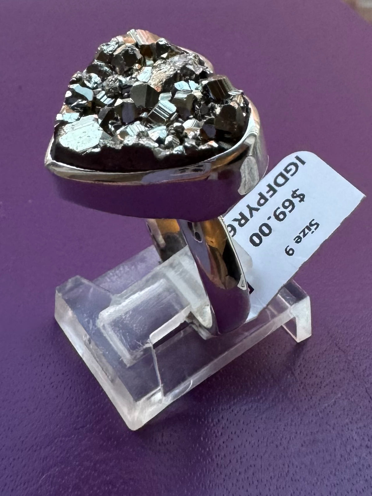 Pyrite .925 Silver Ring Size 9