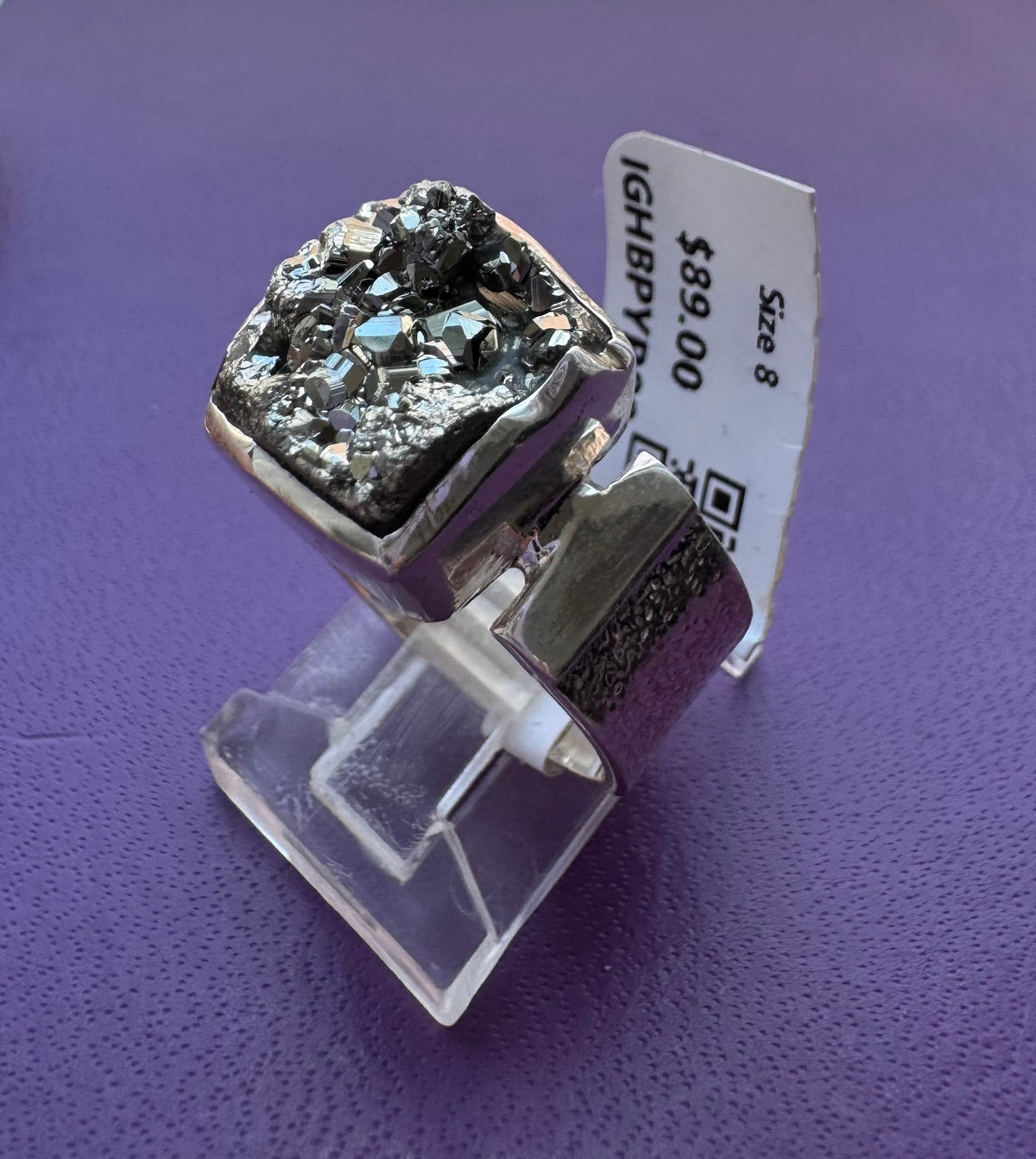 Pyrite .925 Silver Ring Size 8