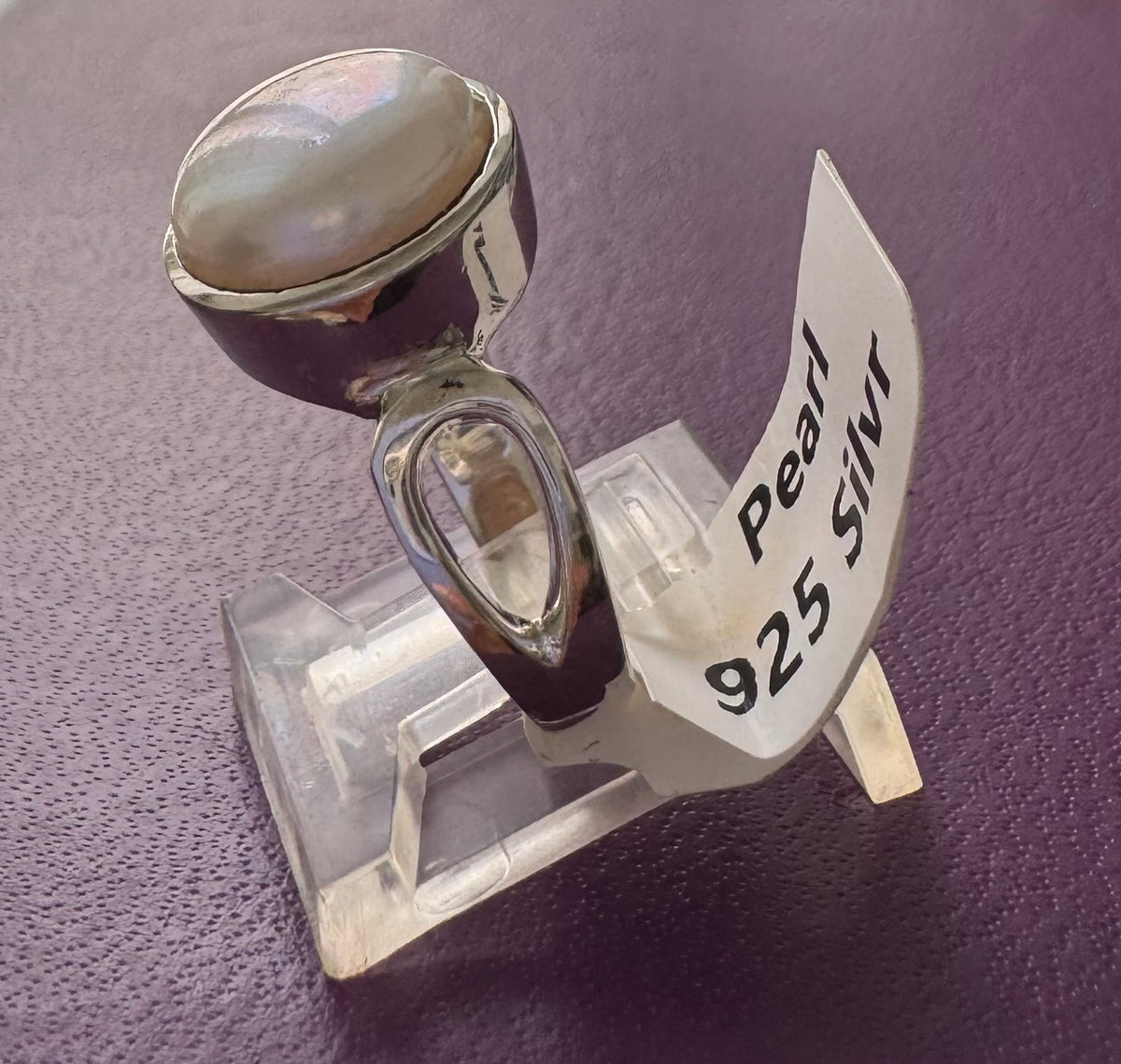 Pearl .925 Silver Ring Size 7