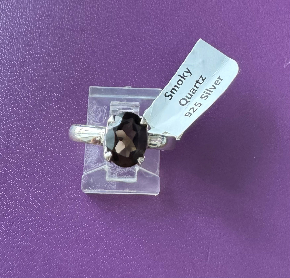 Smoky Quartz .925 Silver Ring Size 8