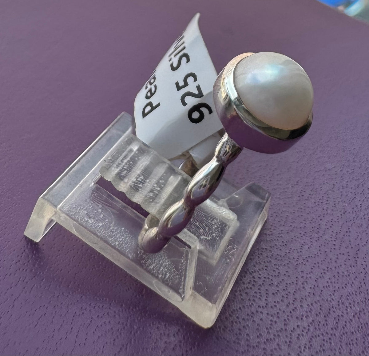 Pearl .925 Silver Ring Size 8