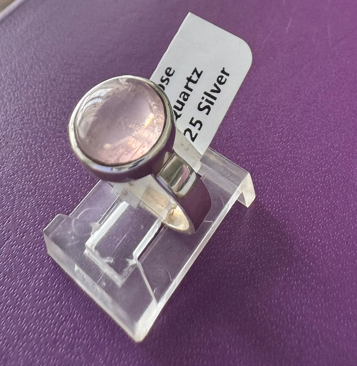 Rose Quartz .925 Silver Ring Size 6