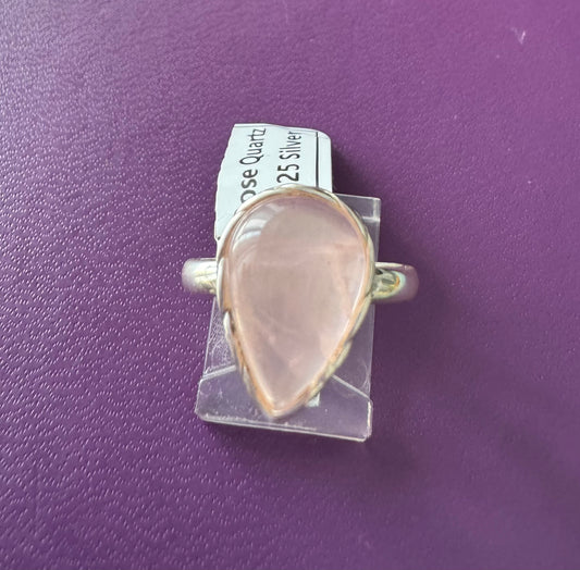 Rose Quartz .925 Silver Ring Size 7