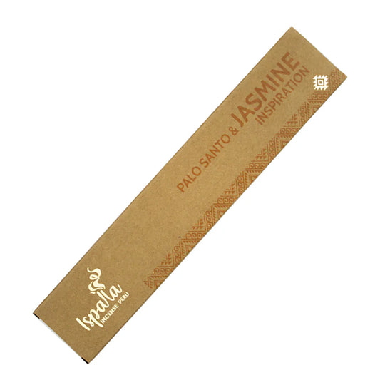 Ispalla Incense Peru Palo Santo & Jasmine Inspiration – uplifting incense blend for creativity, clarity, and spiritual inspiration.
