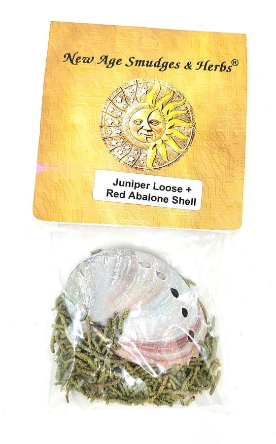 Juniper Loose + Red Abalone Shell in 3x4" Ziploc