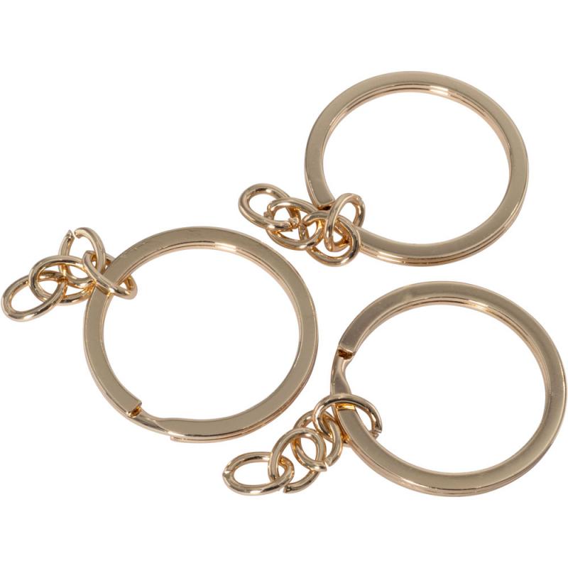 Stainless Steel GOLD TONE KEYRING CHAINS W/ A Charm
