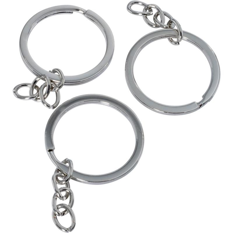 Stainless Steel Silver TONE KEYRING CHAINS W/ A Charm