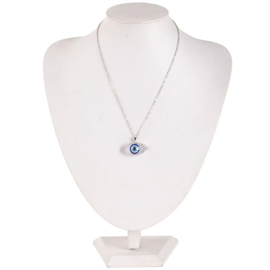 Evil Eye Druzy Agate Plated Adjustable Chain Necklace