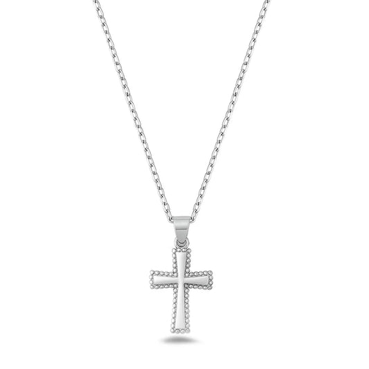 Cross CZ Stones .925 Sterling Silver Necklace