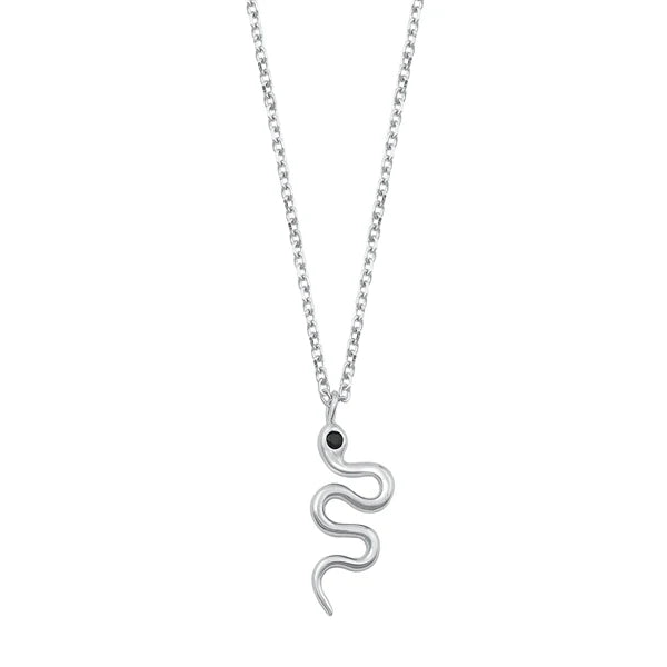 Snake CZ Stones .925 Sterling Silver Necklace