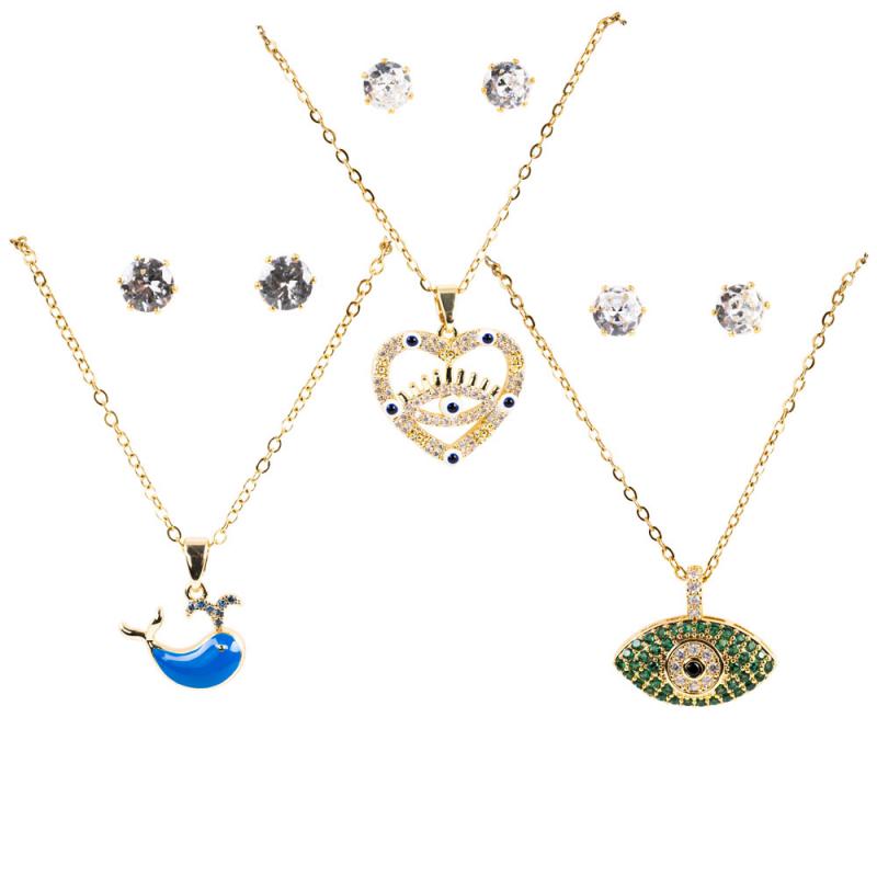 STAINLESS STEEL NECKLACE & EARRING SETS - ASSORTED