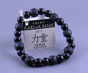 Black Onyx Power & Success 8MM With Black Karma Beads Bracelets - Lucky Karma Beads