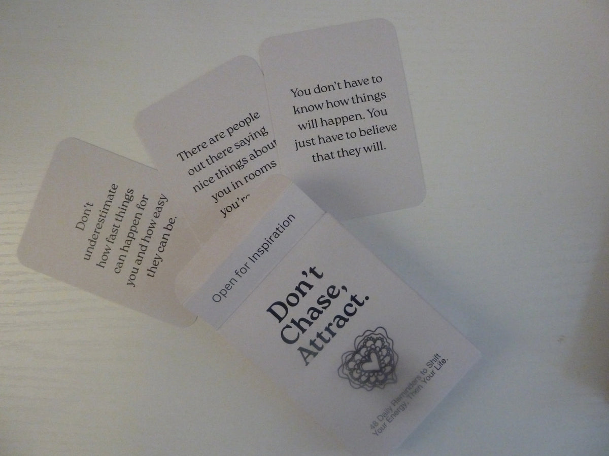 Don't Chase Attract Affirmation Cards By Rialism