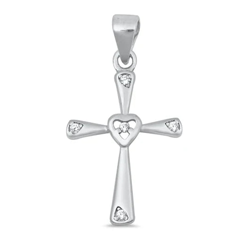 Cross CZ Stone Sterling Silver Pendant