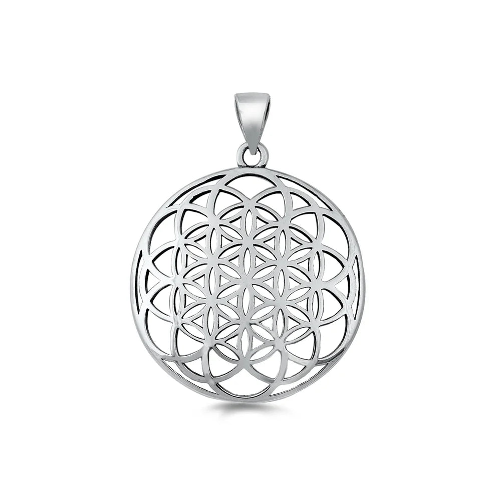 Flower Of Life Mandala .925 Sterling Silver Pendant