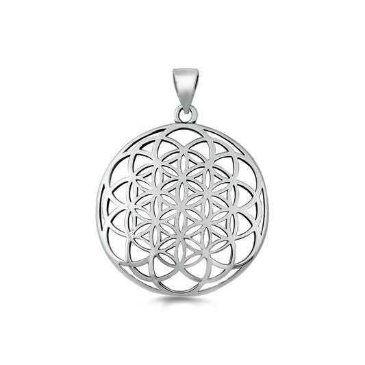 Flower Of Life Mandala .925 Sterling Silver Pendant