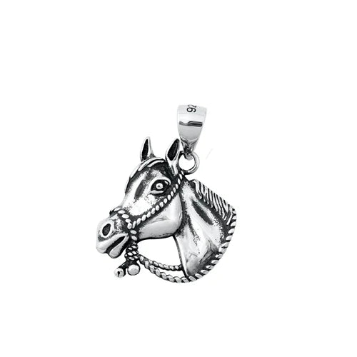 Horse Head .925 Sterling Silver Pendant