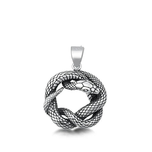Snake Coiled .925 Sterling Silver Pendant