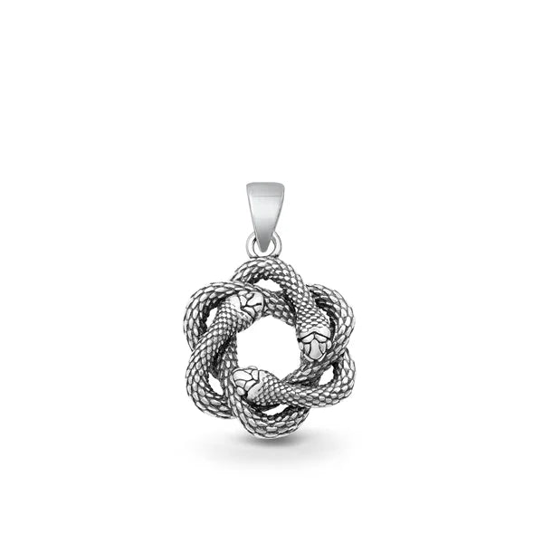 Snakes Coiled .925 Sterling Silver Pendant