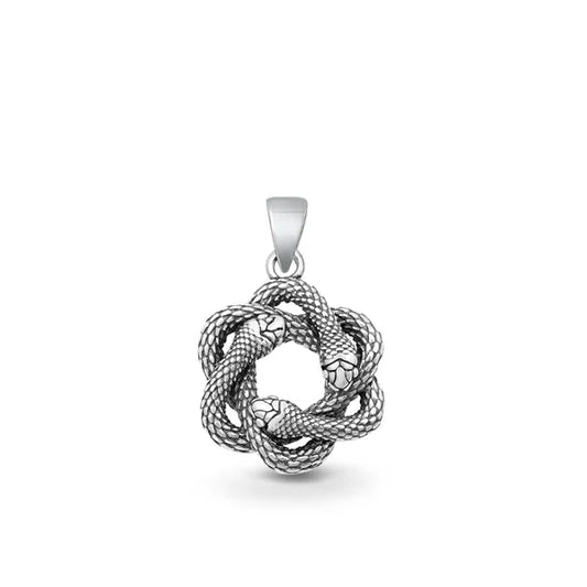 Snakes Coiled .925 Sterling Silver Pendant