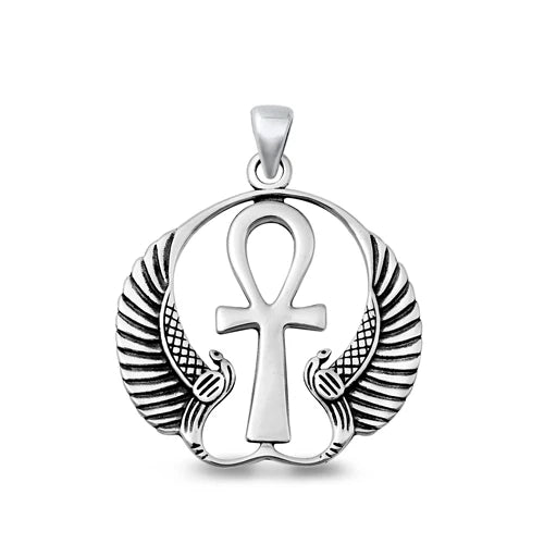 Ankh & Wings .925 Sterling Silver Pendant