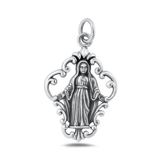 Virgin Mary .925 Sterling Silver Pendant