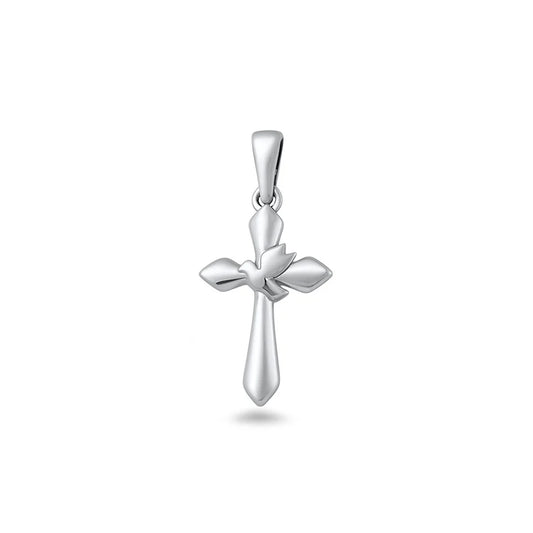 Cross With Dove .925 Sterling Silver Pendant
