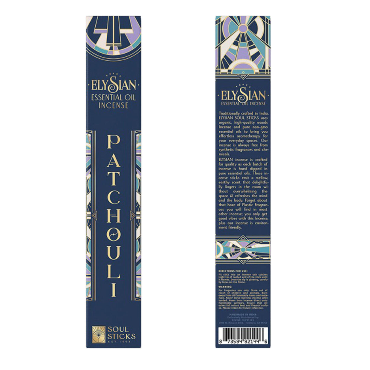 Elysian Patchouli Essential Oil Incense Sticks