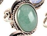 Vintage Style Oval Cab Adjustable Ring - Choose Stone
