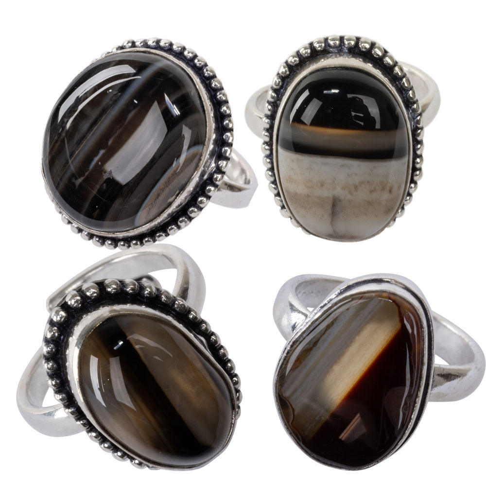 Sardonyx Cab Adjustable Ring - Base Metal