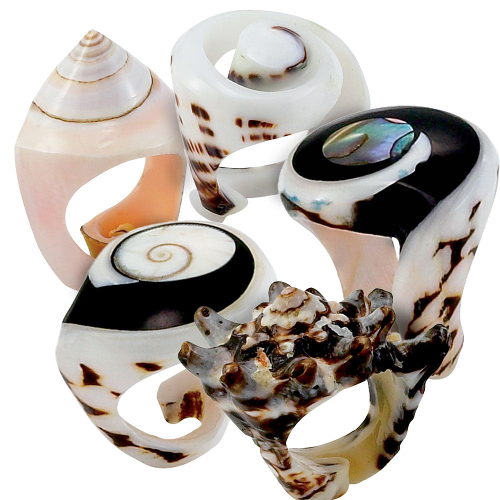 Natural Shell Carved Rings