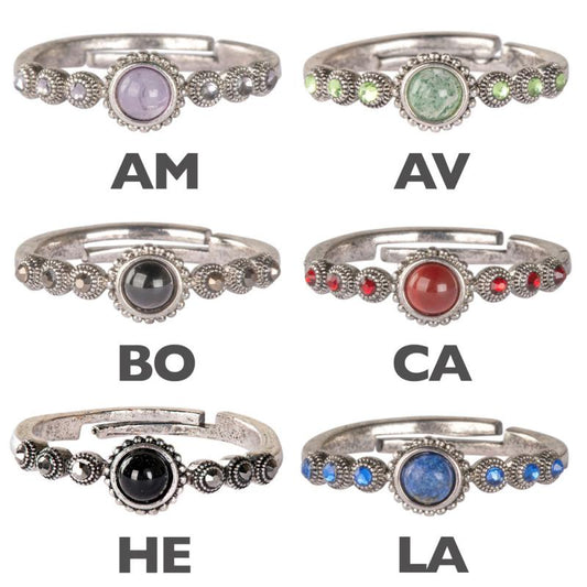 Hematite with Stones Adjustable Ring