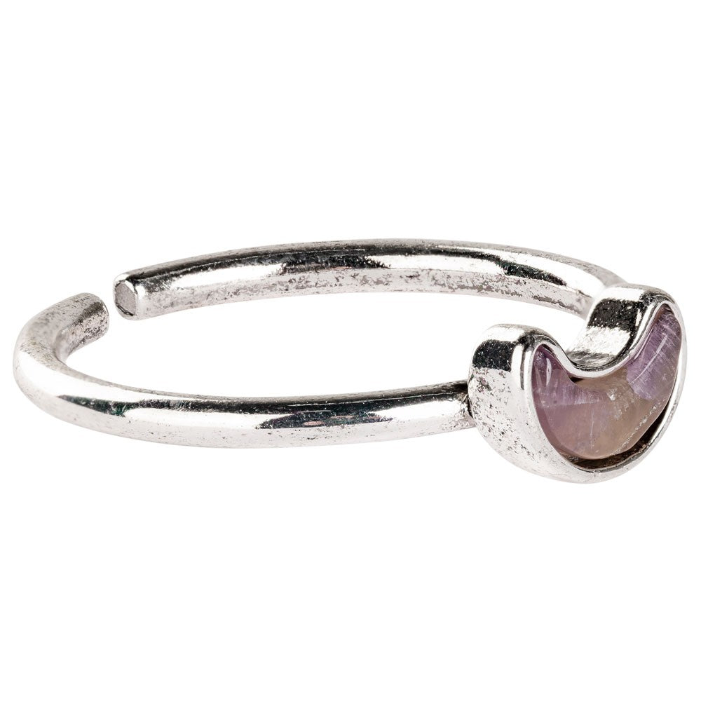 AMETHYST CRESCENT MOON ADJUSTABLE RINGS