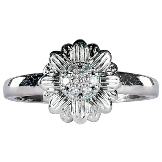 Adjustable Sunflower Band Ring
