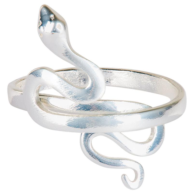 Snake Silver Plated Base Metal Adjustable Ring