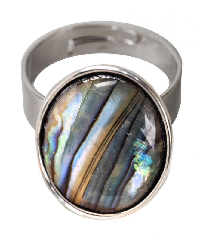 Abalone Shell Oval Adjustable Ring
