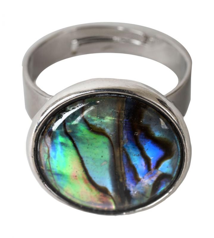 Circular Shape Adjustable Abalone Ring