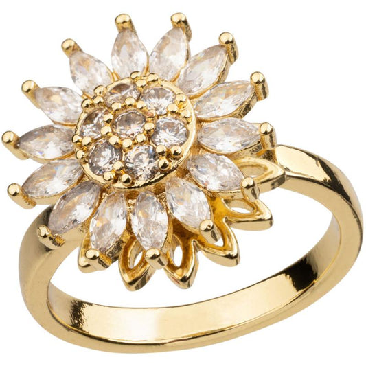 Crystal Sunflower Spin Ring