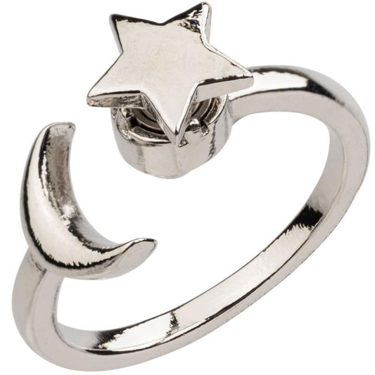 MOON & STAR SPIN RING