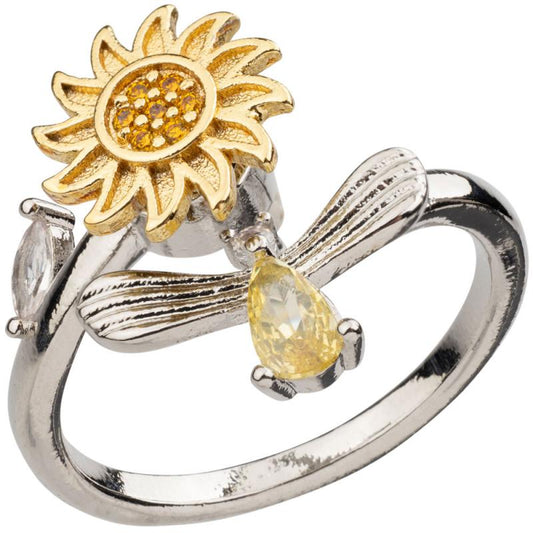 Bee and Flower Spin Ring