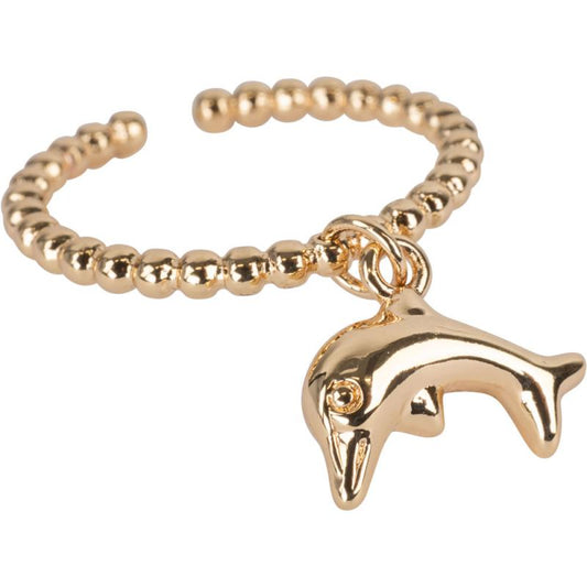 Dolphin Gold Color Adjustable Base Metal Ring