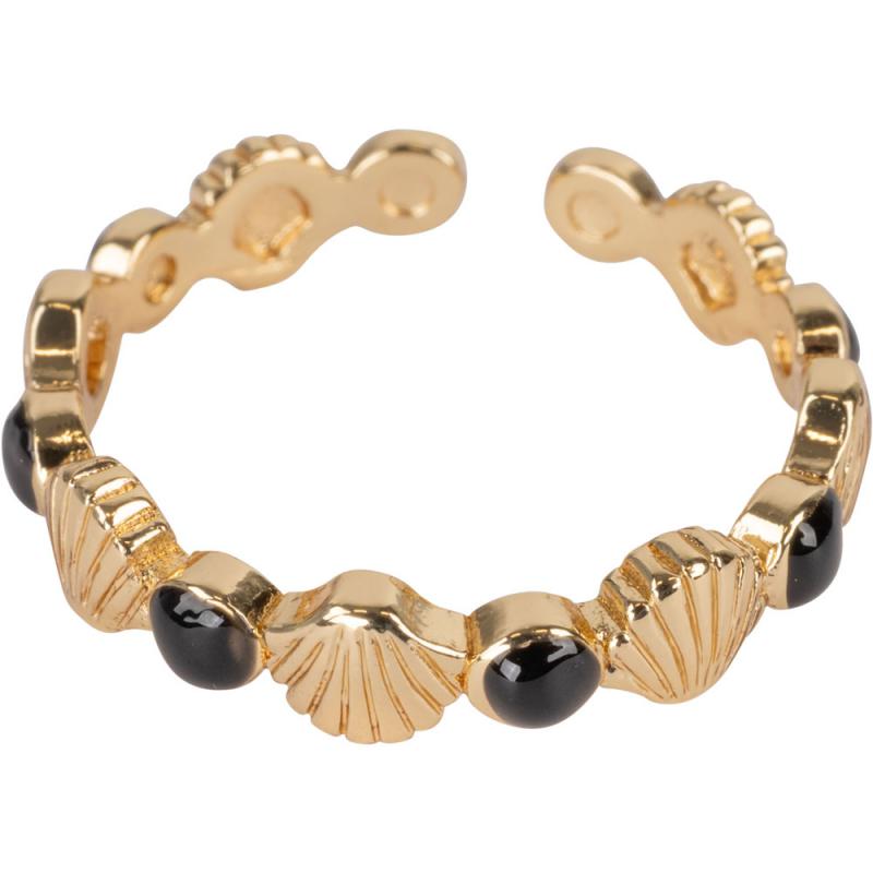 Shells Gold Color Adjustable Base Metal Ring