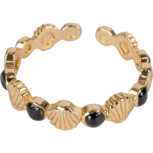 Shells Gold Color Adjustable Base Metal Ring