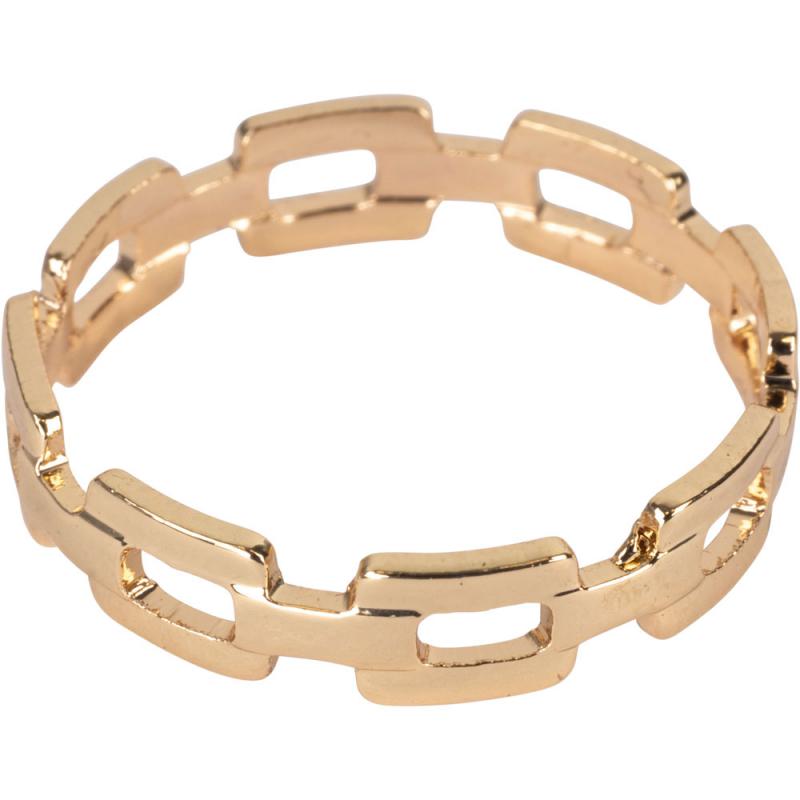 Linked Band Gold Color Adjustable Base Metal Ring