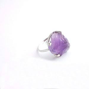 Spirit Amethyst Pointed Natural .925 Sterling Silver Ring Size 9