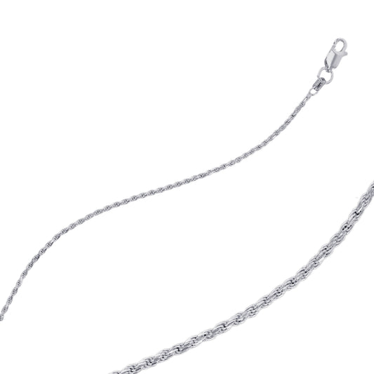 16" Rope Diamond Cut 1.4MM .925 Sterling Silver Chains
