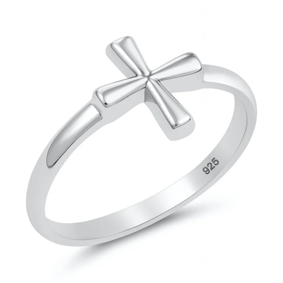 Cross .925 Sterling Silver Ring Size 5