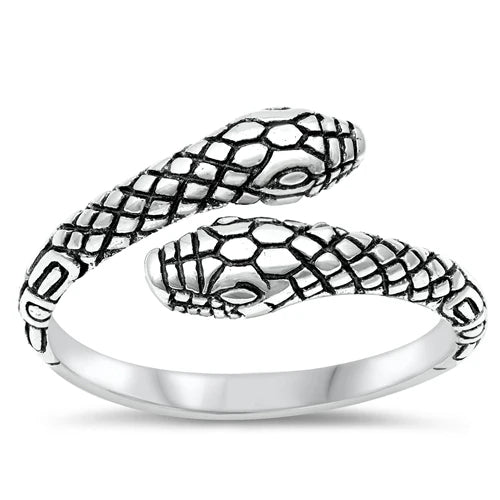 Double Headed Snake .925 Sterling Silver Ring Size 6